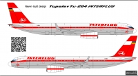 Декаль Туполев Ту-204 Интерфлюг 1\100
