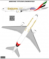 Декаль Боинг 777-200 Emirates A6-EME 1\144