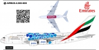 Декаль Эйрбас А-380 Эмирейтс Экспо2020 синий  1\144