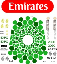 Декаль Эйрбас-380 Emirates EXPO 2020 1\144