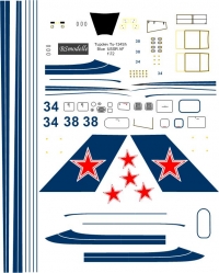 Декаль Туполев Ту-134Ш синий масштаб 1\72