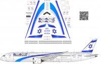 Декаль Боинг-787 ELAL масштаб 1\144