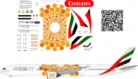 Декаль Боинг 777-300ЕР EXPO 2020 "Желтый"1\144