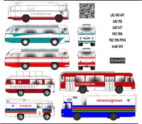 LAZ695-697,LiAZ158-677,PAZ3916 TV scale 1\43 decal