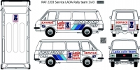 RAF 2203 service lada rally team decal scale 1\43