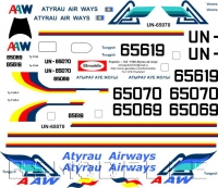 Tupolev Tu-134 Atyrau airways decal 1\100
