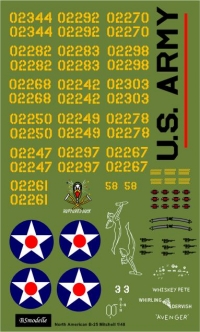 Декаль Норт Америкен Б-25 Митчел  масштаб 1\48