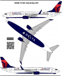 Декаль Боинг-737-800 Delta Airlines 1\144