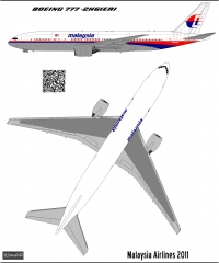 Декаль Боинг 777 Малазийские Авиалинии  1\144