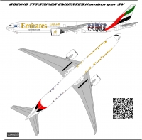 Декаль Боинг 777-300ЕР Emirates A6-EPL 1\144
