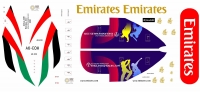Декаль Эйрбас А-380 Эмирейтс Крикет 2019  1\144