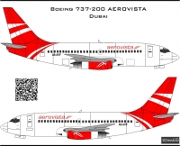 Декаль Боинг 737-200 Aerovista 1\72