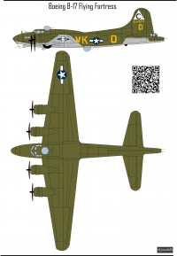 Декаль Боинг Б-17 USAF  масштаб 1\48