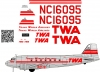 Douglas DC-3 TWA decal scale 1\48