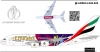 Airbus A-380 Emirates ICC Cricket world cup 2019 Decal 1\144