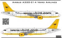 Airbus A-320 Vbird Airlines decal 1\144
