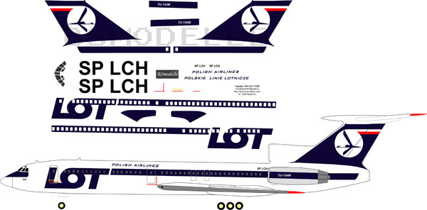 Tupolev Tu-154 Lot decal 1\100